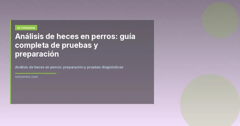 Análisis de heces en perros: preparación y pruebas diagnósticas