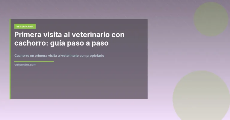Cachorro en primera visita al veterinario con propietario